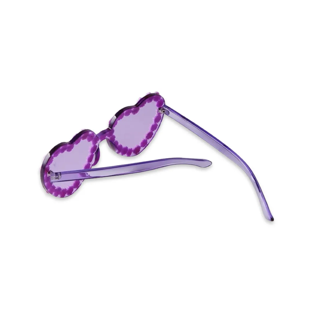 Sunglasses - Heart shaped daisy colour therapy glasses, Lilac