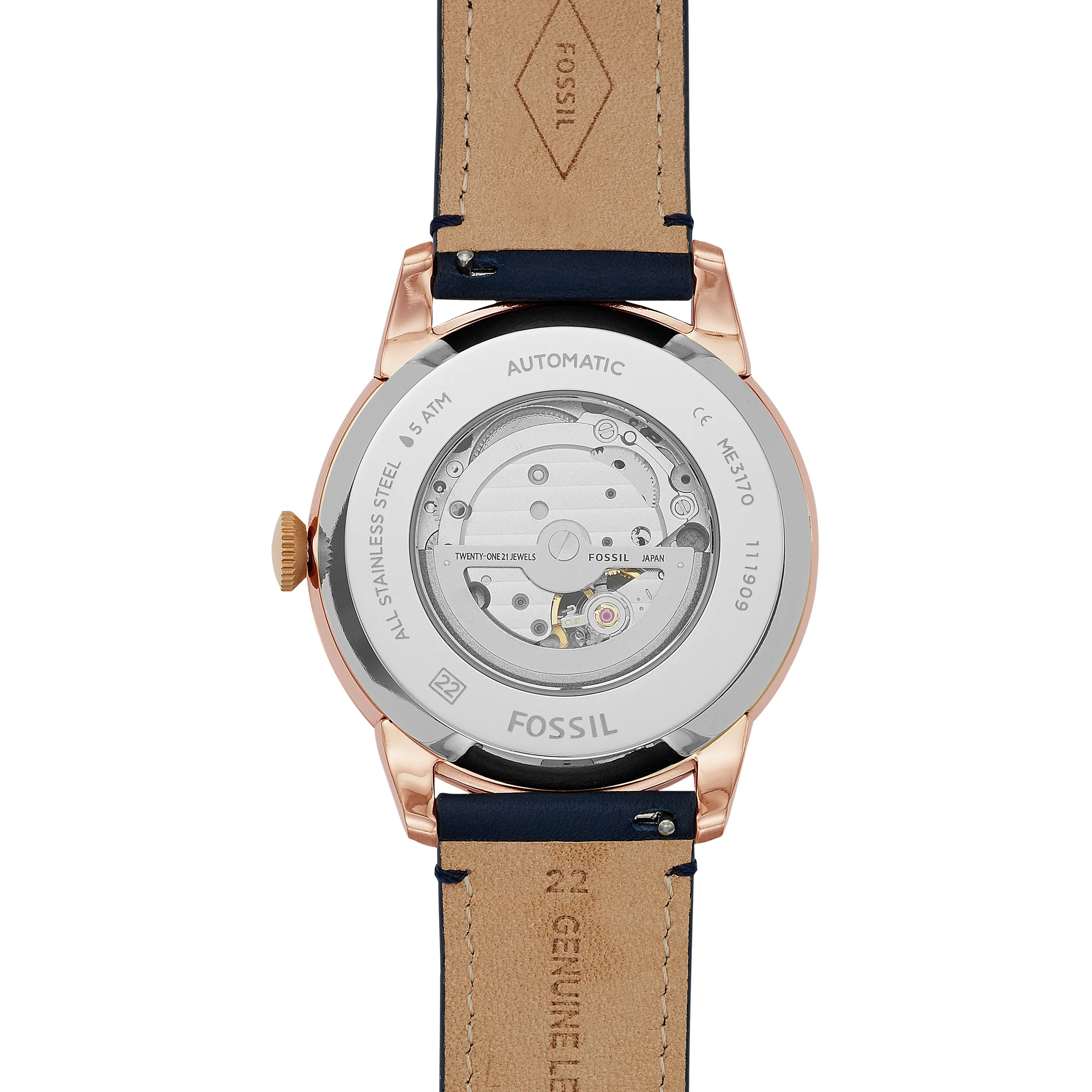 Townsman Automatic Navy Leather Watch